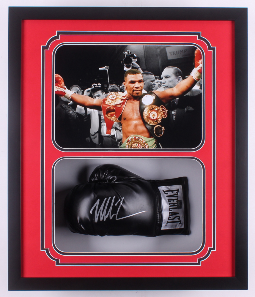 Mike Tyson Signed 22x26x5 Custom Framed Everlast Boxing Glove Shadowbox