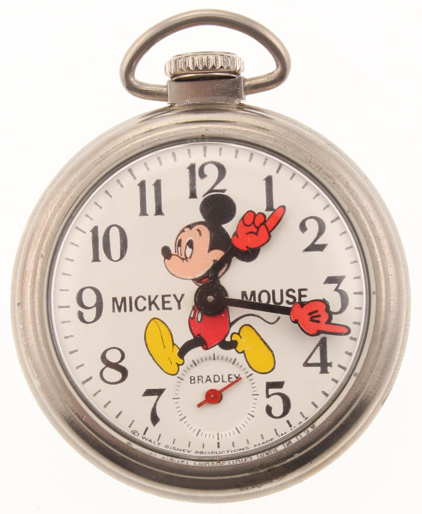 Vintage Disney Mickey Mouse Pocket Watch at PristineAuction.com Vintage Disney Mickey Mouse Pocket Watch at PristineAuction.com