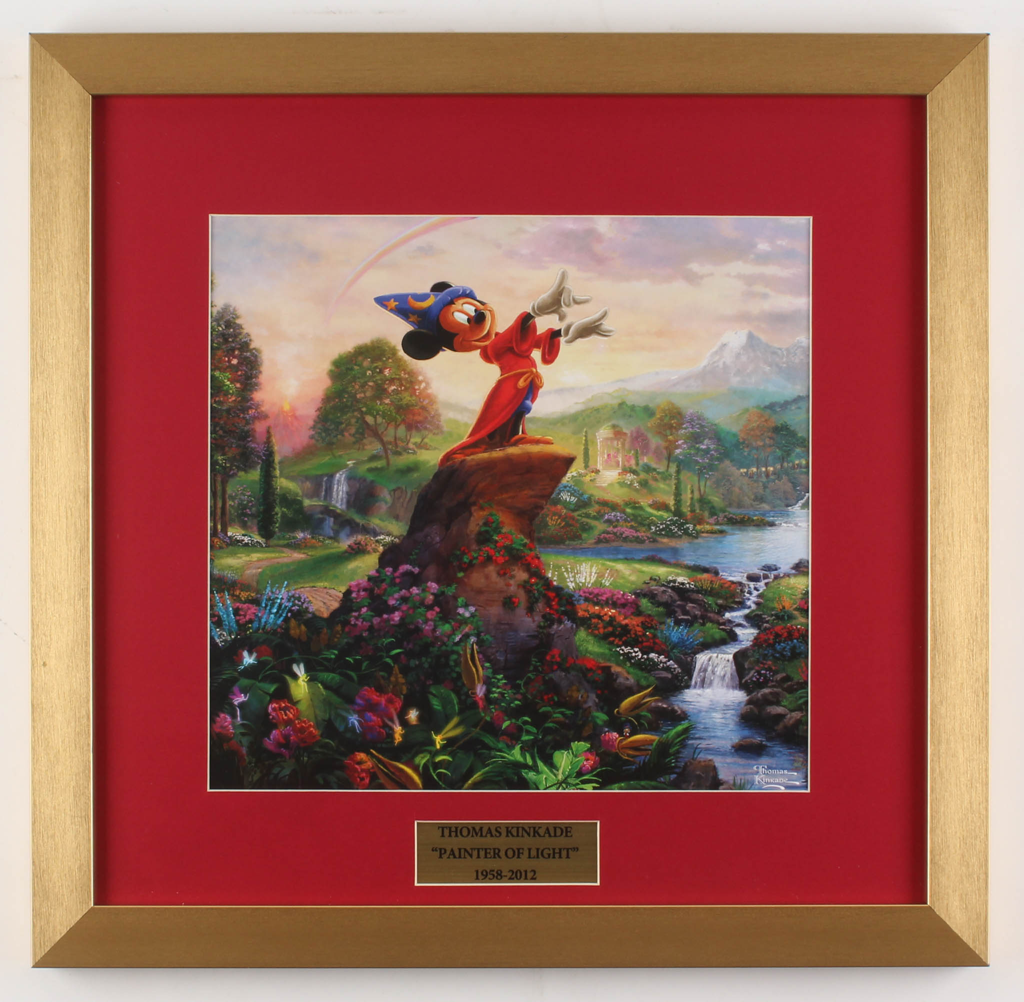 Thomas Kinkade Walt Disney's "Mickey Mouse" 17.5x18 Custom Framed Print at PristineAuction.com Thomas Kinkade Walt Disney's "Mickey Mouse" 17.5x18 Custom Framed Print at PristineAuction.com