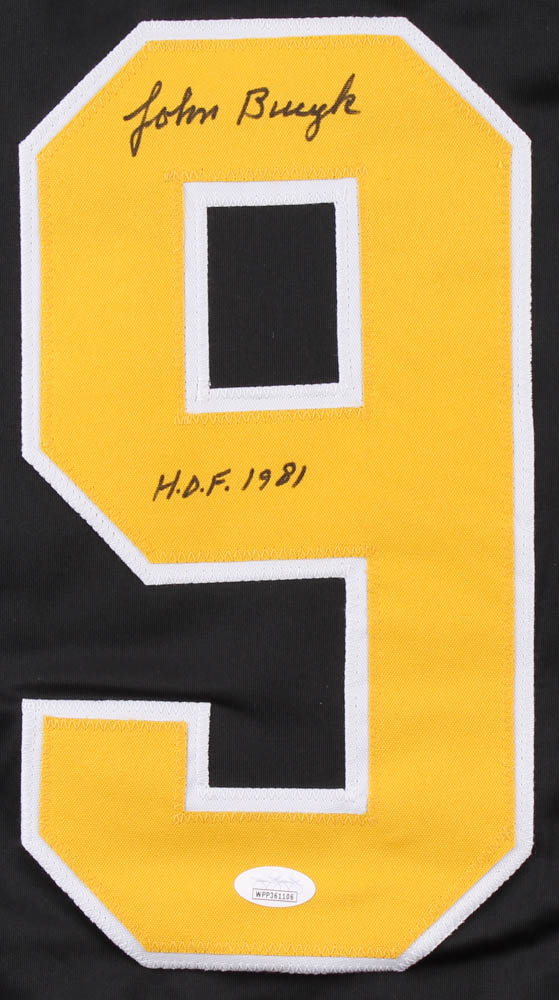 Johnny Bucyk Signed Boston Bruins Jersey Inscribed "H.O.F. 1981" (JSA COA) at PristineAuction.com Johnny Bucyk Signed Boston Bruins Jersey Inscribed "H.O.F. 1981" (JSA COA) at PristineAuction.com