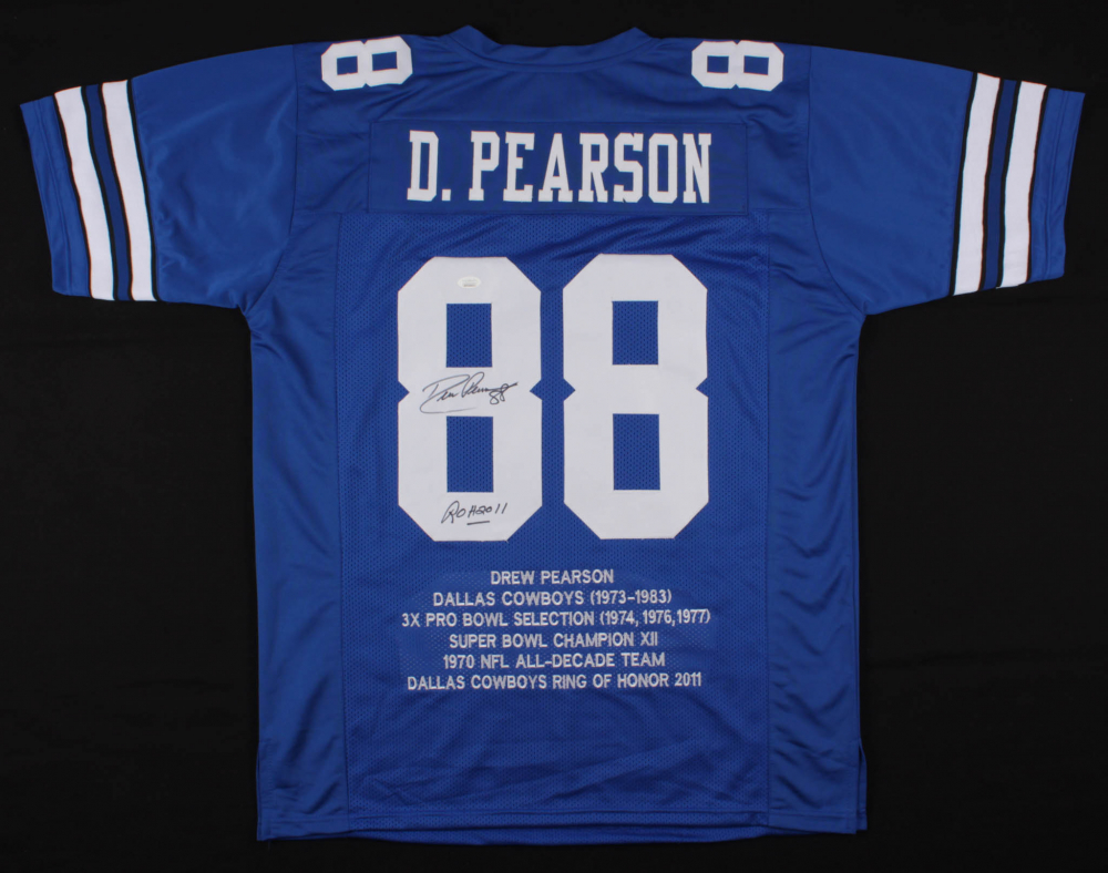 Drew Pearson Signed Dallas Navy Football Jersey (JSA)