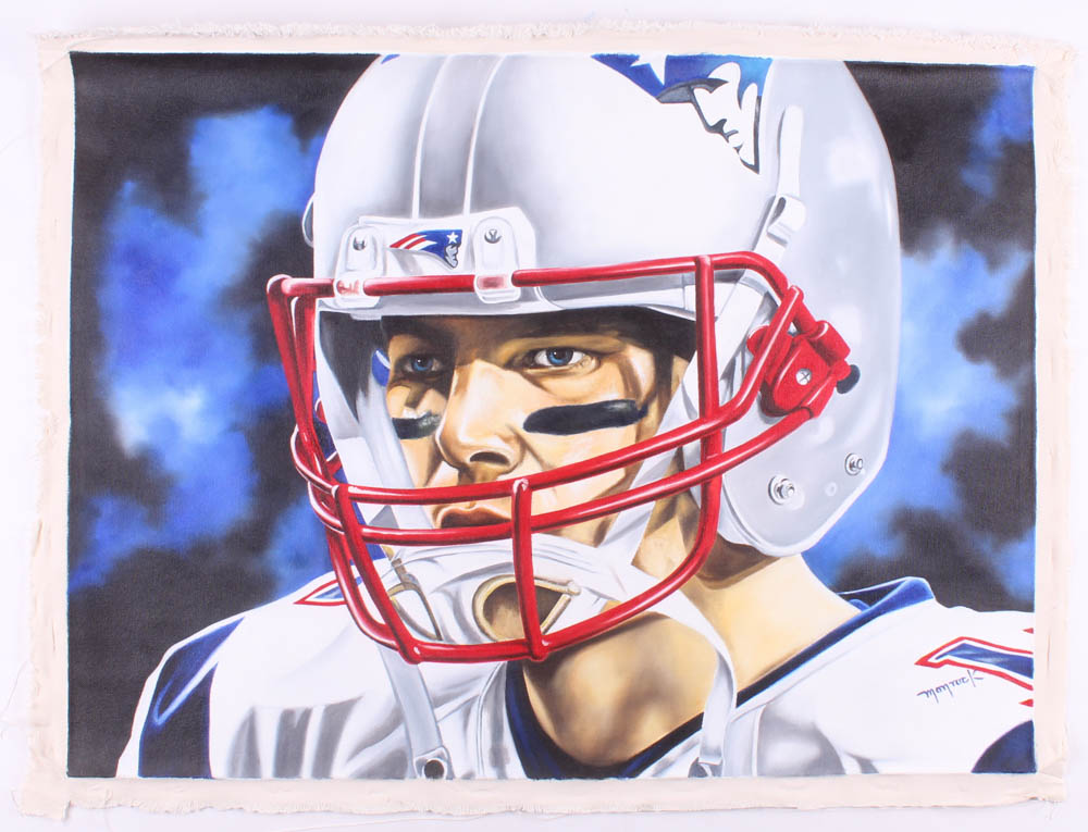 Hector Monroy Signed "Tom Brady" 26x34 Original Oil Painting on Canvas (PA LOA) at PristineAuction.com Hector Monroy Signed "Tom Brady" 26x34 Original Oil Painting on Canvas (PA LOA) at PristineAuction.com