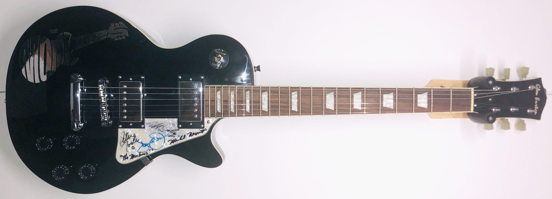 "The Monkees" Band-Signed Les Paul Style Electric Guitar with (4) Signatures Including Davy Jones, Michael Nesmith, Peter Tork & Micky Dolenz (JSA LOA) at PristineAuction.com "The Monkees" Band-Signed Les Paul Style Electric Guitar with (4) Signatures Including Davy Jones, Michael Nesmith, Peter Tork & Micky Dolenz (JSA LOA) at PristineAuction.com