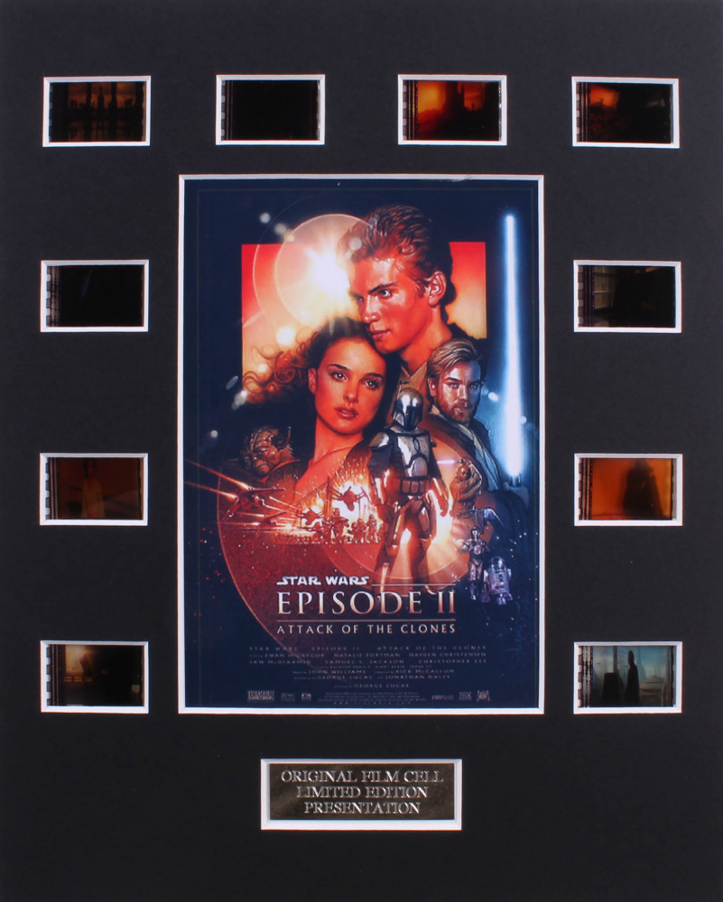 "Star Wars: Episode II – Attack of the Clones" LE 8x10 Custom Matted Original Film / Movie Cell Display at PristineAuction.com "Star Wars: Episode II – Attack of the Clones" LE 8x10 Custom Matted Original Film / Movie Cell Display at PristineAuction.com