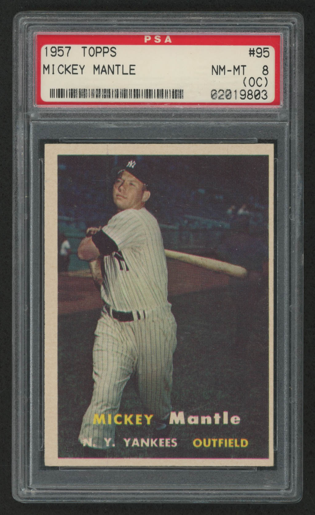 1957 Topps #95 Mickey Mantle (PSA 8) (OC) at PristineAuction.com 1957 Topps #95 Mickey Mantle (PSA 8) (OC) at PristineAuction.com