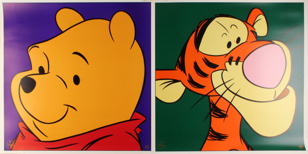 Lot of (2) "Winnie The Pooh" LE 1997 Walt Disney 23.5x23.5 Lithographs with Tigger & Pooh at PristineAuction.com Lot of (2) "Winnie The Pooh" LE 1997 Walt Disney 23.5x23.5 Lithographs with Tigger & Pooh at PristineAuction.com