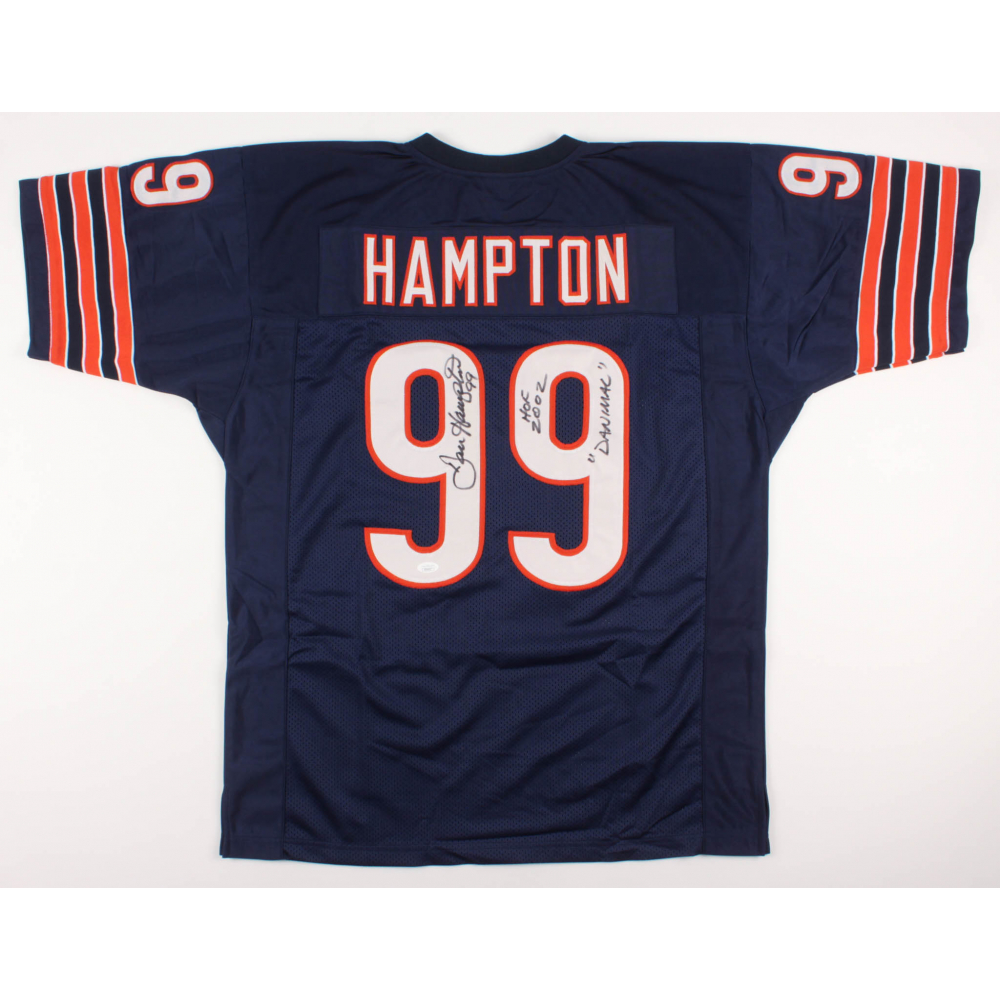 Maillot Des Chicago Bears Signé Dan Hampton - Inscription « HOF 2002 » Avec Certificat JSA | Pièce De Collection Neuve