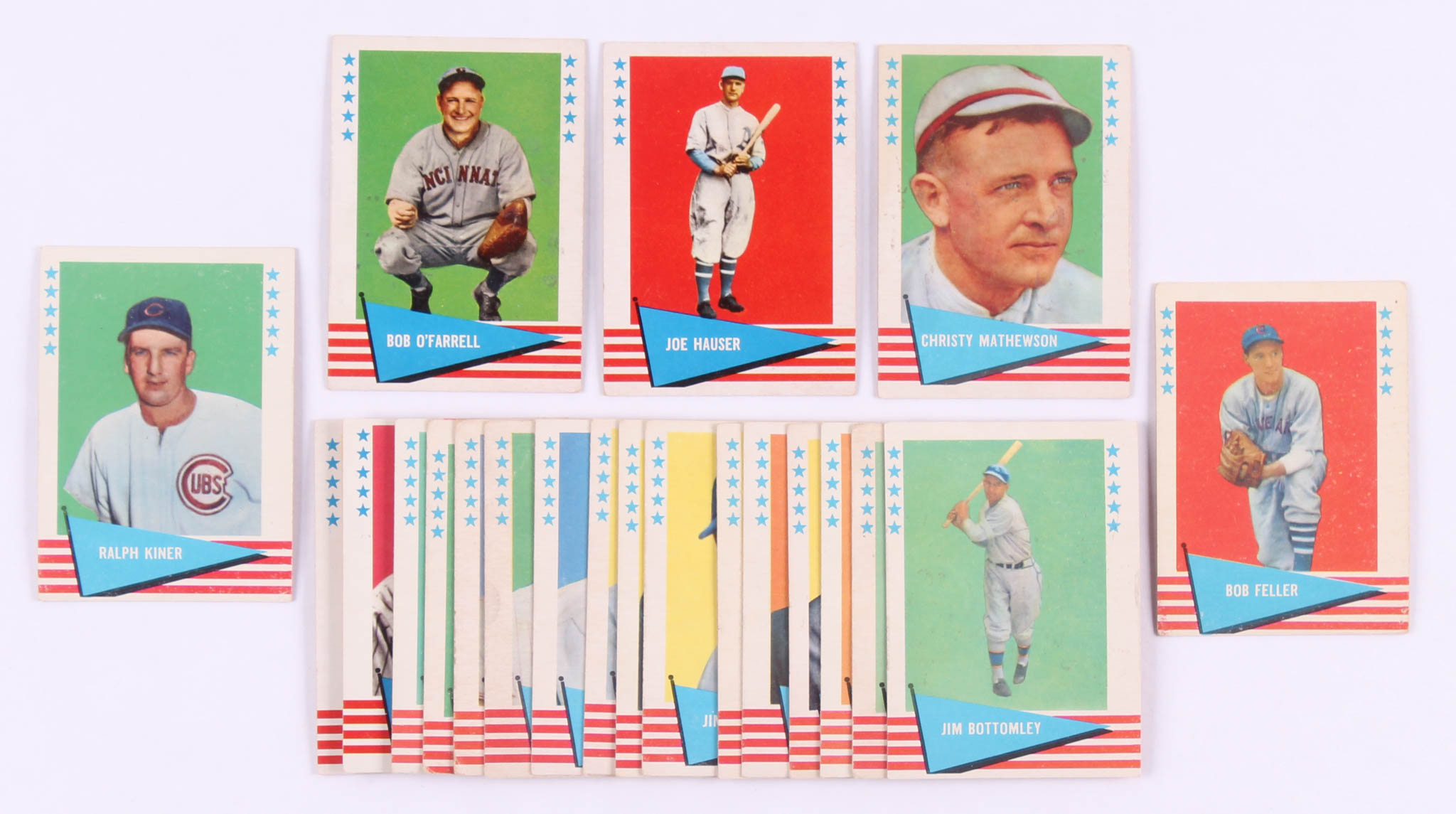 Lot of (21) 1961 Fleer Baseball Cards with #50 Ralph Kiner, #113 Joe Hauser, #59 Christy Mathewson, #25 Bob Feller, #131 Bob O'Farrell at PristineAuction.com Lot of (21) 1961 Fleer Baseball Cards with #50 Ralph Kiner, #113 Joe Hauser, #59 Christy Mathewson, #25 Bob Feller, #131 Bob O'Farrell at PristineAuction.com
