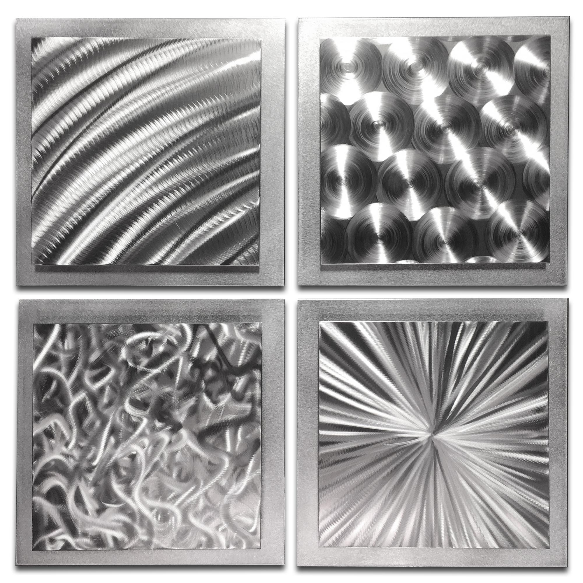 "Silver Seasons" 1x25x25 Abstract Metal Art by Helena Martin at PristineAuction.com "Silver Seasons" 1x25x25 Abstract Metal Art by Helena Martin at PristineAuction.com