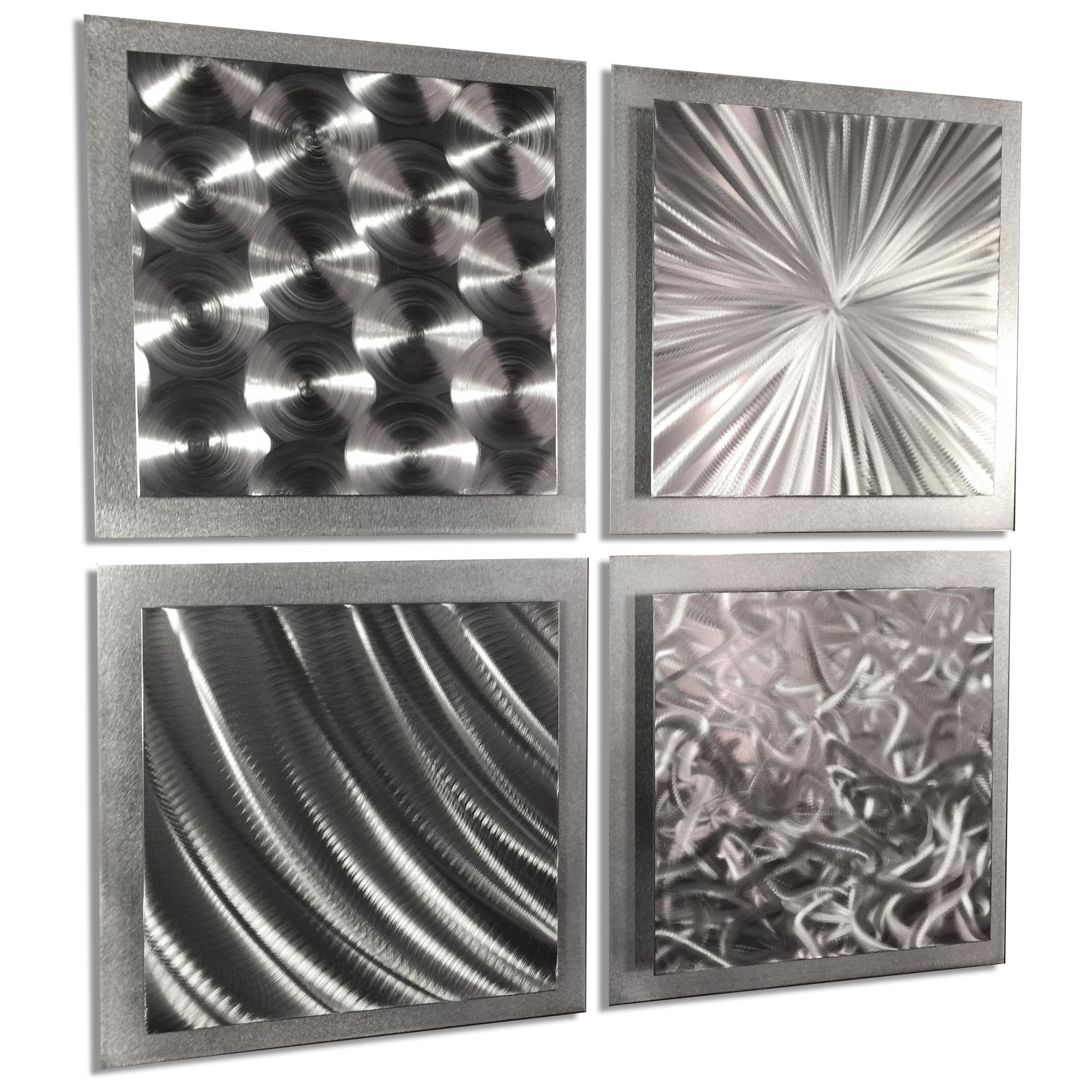 "Silver Seasons" 1x25x25 Abstract Metal Art by Helena Martin at PristineAuction.com "Silver Seasons" 1x25x25 Abstract Metal Art by Helena Martin at PristineAuction.com