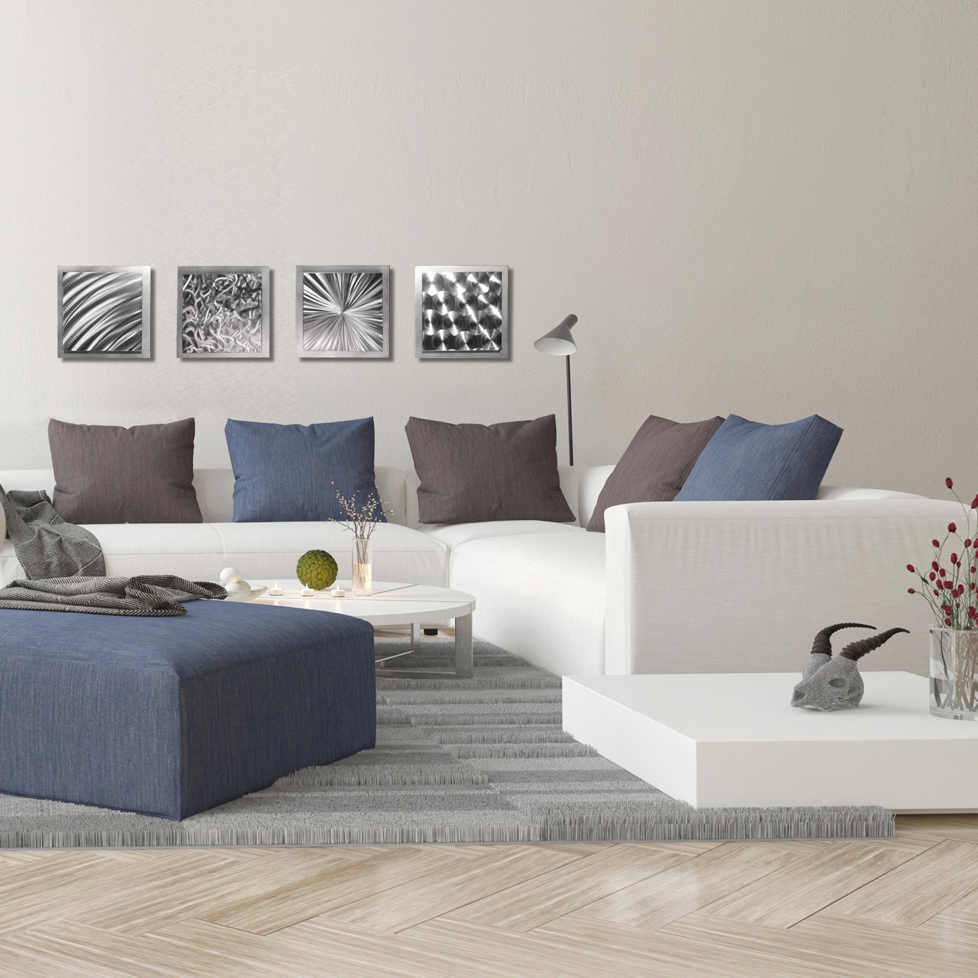 "Silver Seasons" 1x25x25 Abstract Metal Art by Helena Martin at PristineAuction.com "Silver Seasons" 1x25x25 Abstract Metal Art by Helena Martin at PristineAuction.com