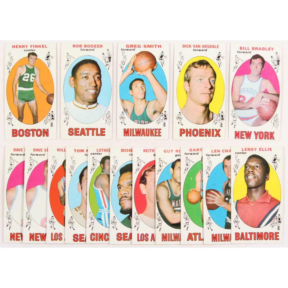 Lot of (16) 1969-70 Topps Basketball Cards with #34 Henry Finkel RC, #89  Bob Boozer, #81 Greg Smith, #43 Bill Bradley & #31 Dick Van Arsdale |  Pristine Auction