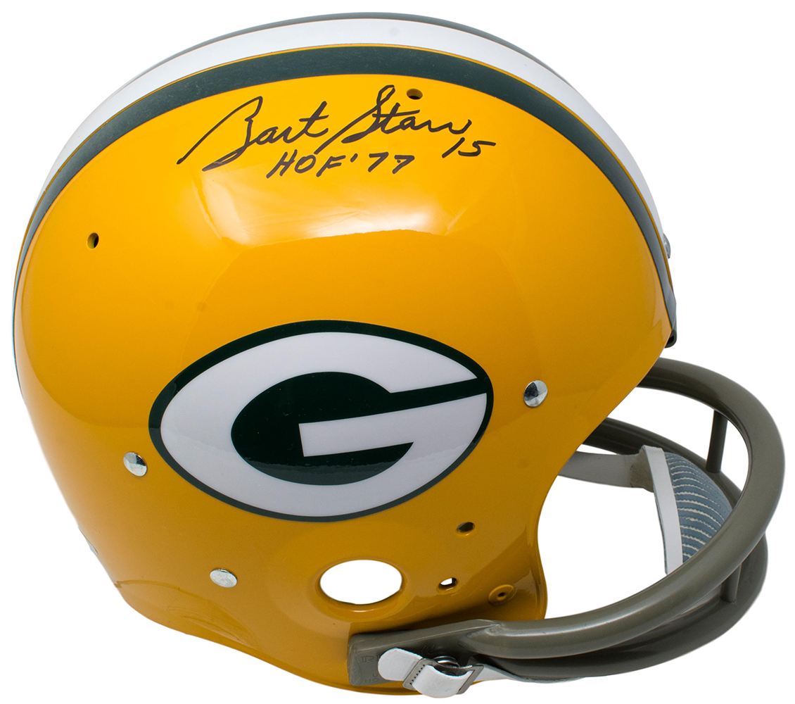 Bart Starr Signed Green Bay Packers TK Full-Size Suspension Helmet Inscribed "HOF 77" (TriStar Hologram) at PristineAuction.com Bart Starr Signed Green Bay Packers TK Full-Size Suspension Helmet Inscribed "HOF 77" (TriStar Hologram) at PristineAuction.com