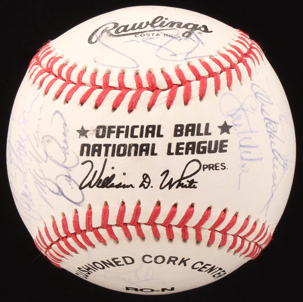1992 Los Angeles Dodgers Team-Signed ONL Baseball Signed by (30) with Darryl Strawberry, Eric Karros, Orel Hershiser, Tim Crews, Tommy Lasorda (PSA LOA) at PristineAuction.com 1992 Los Angeles Dodgers Team-Signed ONL Baseball Signed by (30) with Darryl Strawberry, Eric Karros, Orel Hershiser, Tim Crews, Tommy Lasorda (PSA LOA) at PristineAuction.com