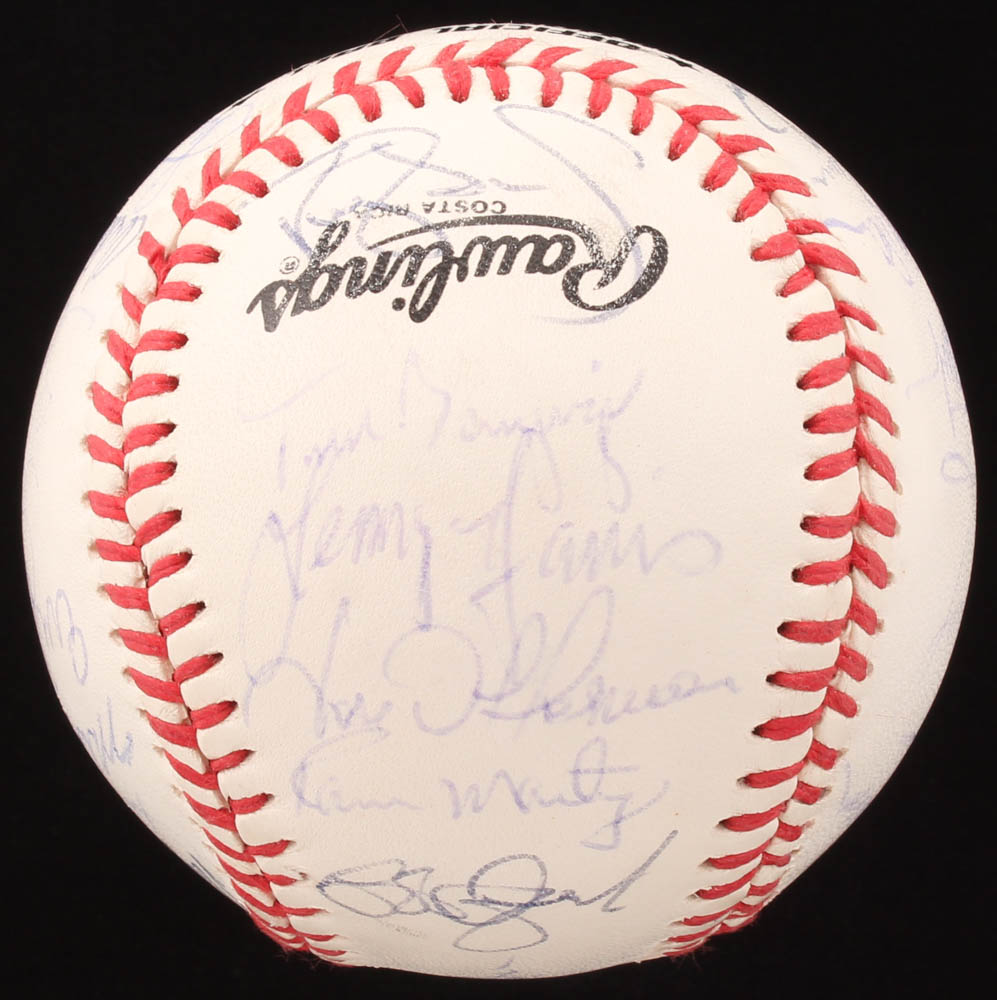 1992 Los Angeles Dodgers Team-Signed ONL Baseball Signed by (30) with Darryl Strawberry, Eric Karros, Orel Hershiser, Tim Crews, Tommy Lasorda (PSA LOA) at PristineAuction.com 1992 Los Angeles Dodgers Team-Signed ONL Baseball Signed by (30) with Darryl Strawberry, Eric Karros, Orel Hershiser, Tim Crews, Tommy Lasorda (PSA LOA) at PristineAuction.com