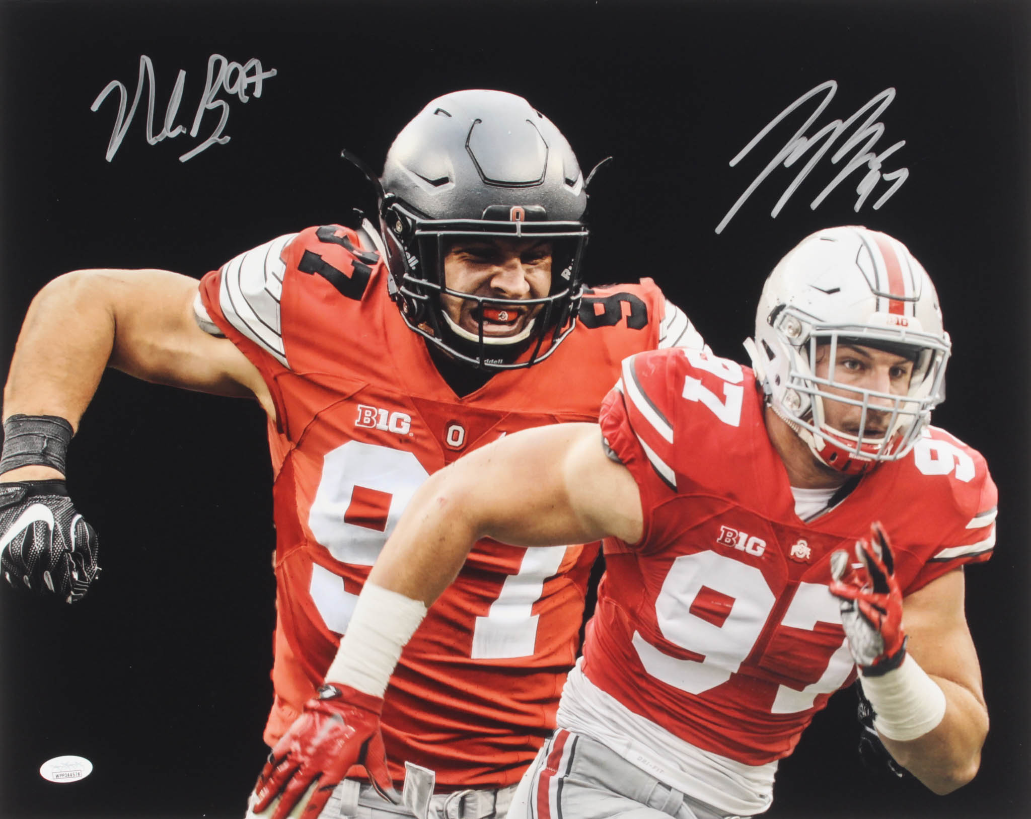 Nick Bosa & Joey Bosa Signed Ohio State Buckeyes 16x20 Photo (JSA COA) at PristineAuction.com Nick Bosa & Joey Bosa Signed Ohio State Buckeyes 16x20 Photo (JSA COA) at PristineAuction.com