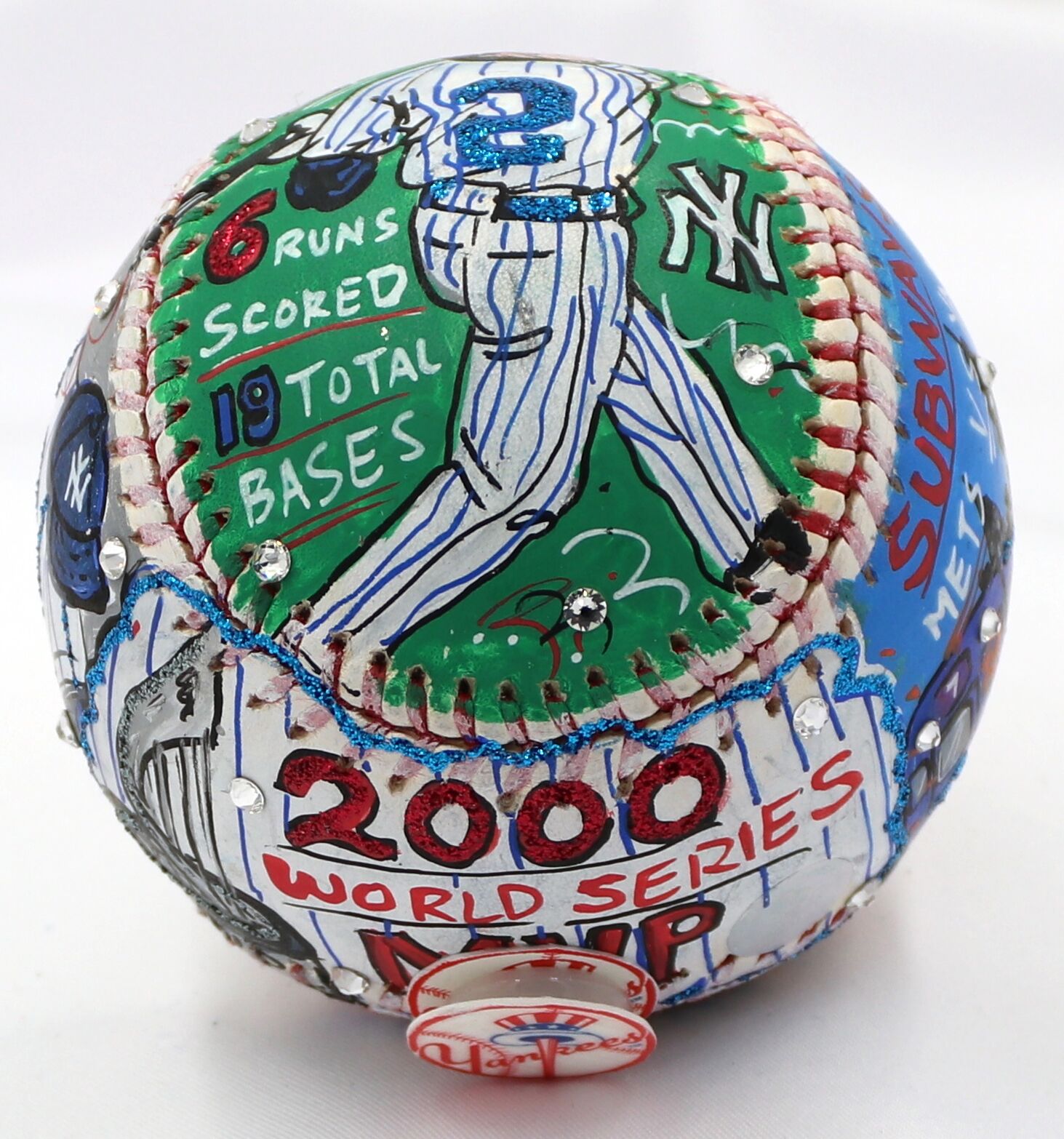 Derek Jeter Signed Charles Fazzino Hand-Painted 2000 World Series MVP Baseball Inscribed "WS MVP" (JSA LOA) at PristineAuction.com Derek Jeter Signed Charles Fazzino Hand-Painted 2000 World Series MVP Baseball Inscribed "WS MVP" (JSA LOA) at PristineAuction.com