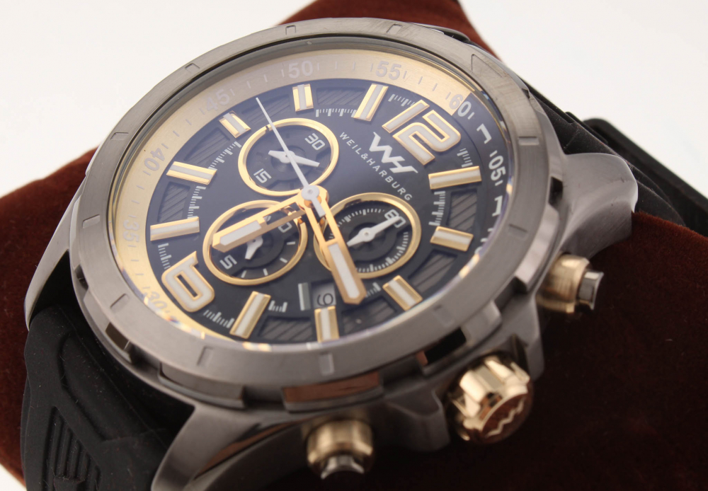 Montre Homme Weil & Harburg Swiss GMT Leade - Mouvement Suisse Ronda, Boîtier 49mm Acier, étanche 100m, Neuve
