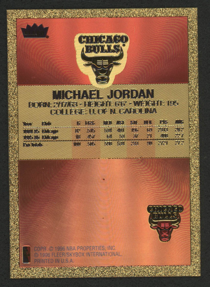 Michael Jordan 1996-97 Fleer Polychrome 10th Anniversary Brushed Gold at PristineAuction.com Michael Jordan 1996-97 Fleer Polychrome 10th Anniversary Brushed Gold at PristineAuction.com