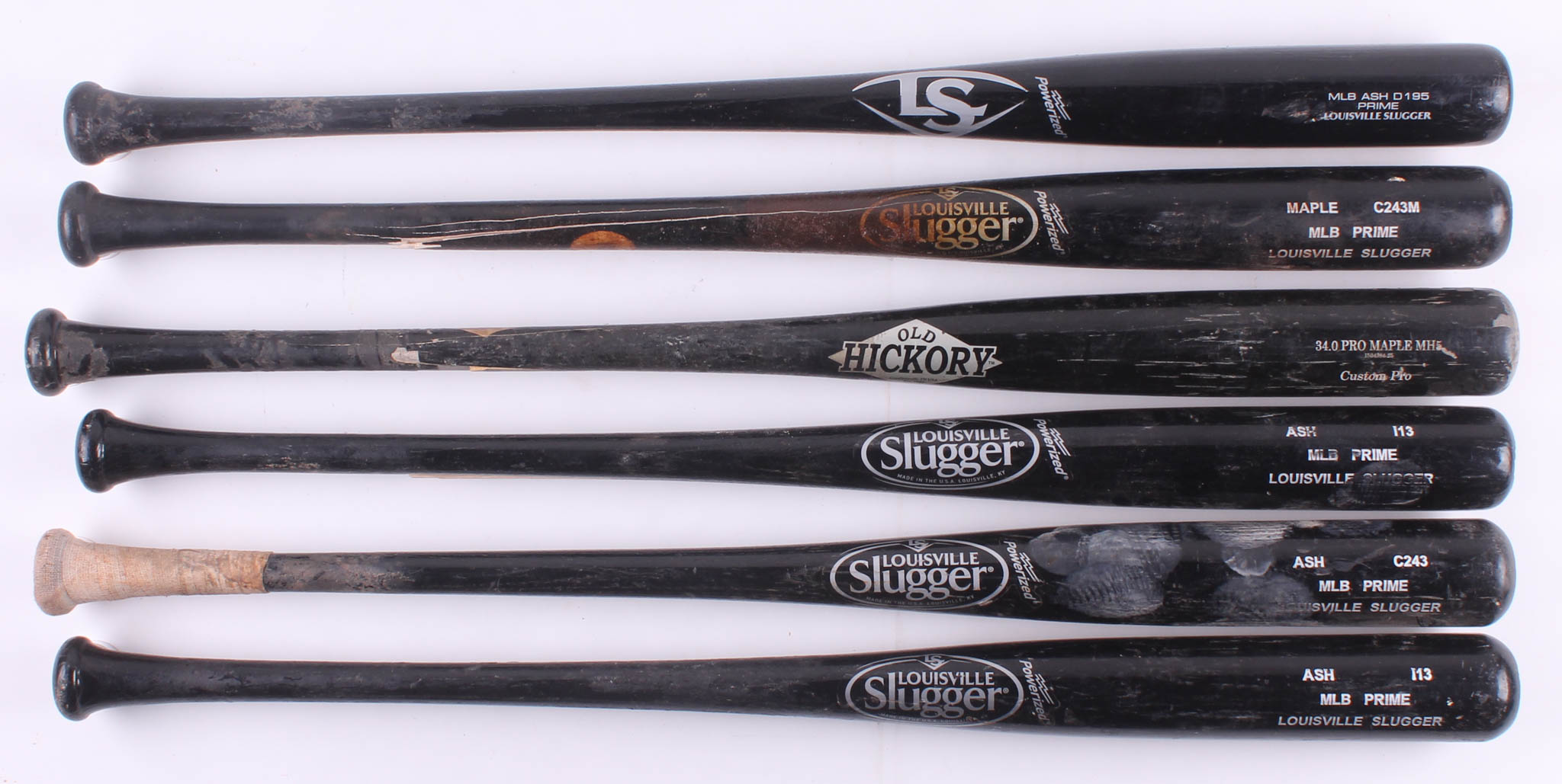 Lot of (6) Assorted Game-Used Baseball Bats at PristineAuction.com Lot of (6) Assorted Game-Used Baseball Bats at PristineAuction.com
