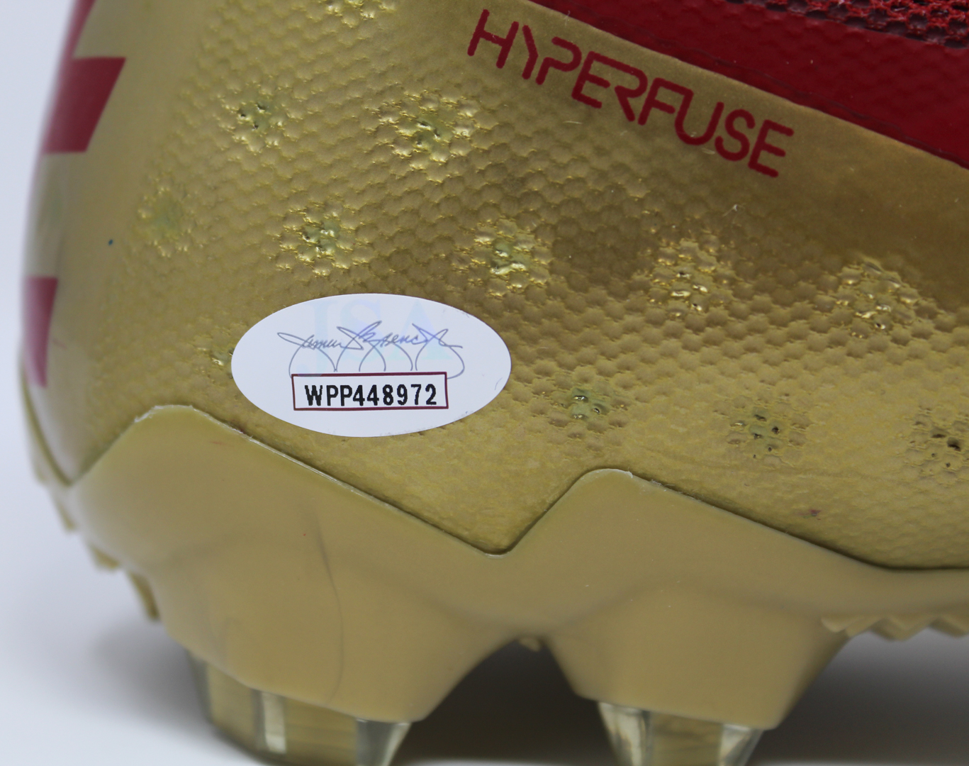 George Kittle Signed San Francisco 49ers Team Color Nike Vapor Elite Cleat (JSA COA) at PristineAuction.com George Kittle Signed San Francisco 49ers Team Color Nike Vapor Elite Cleat (JSA COA) at PristineAuction.com