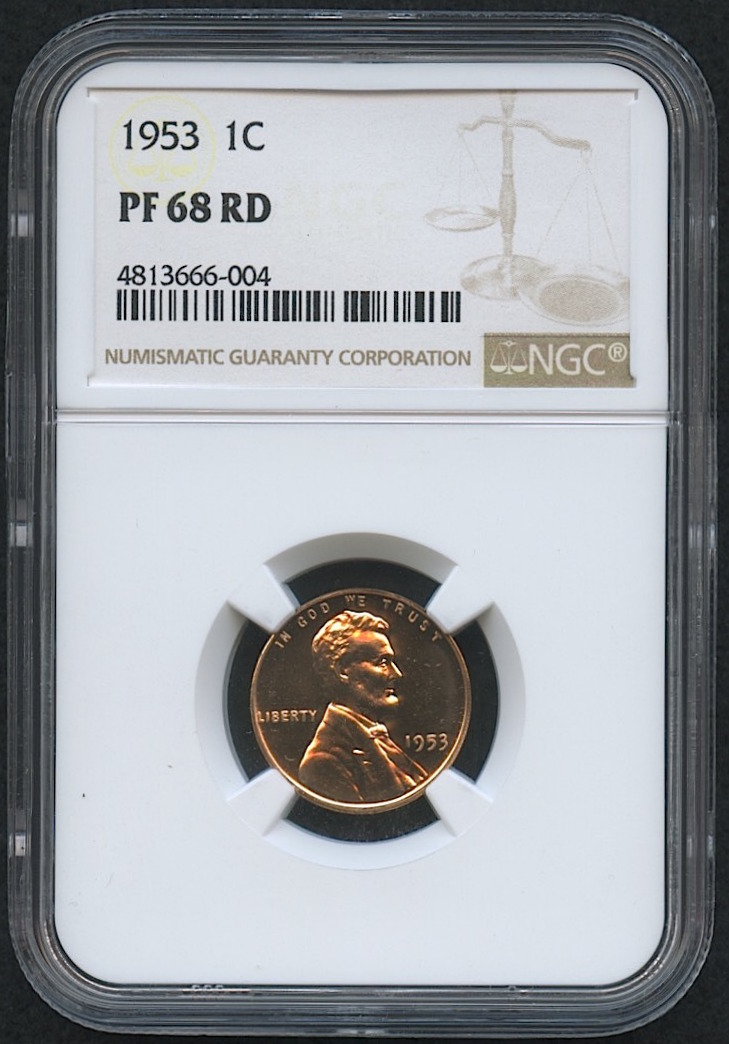 1953 1¢ Lincoln Wheat Penny - Proof (NGC PF 68 RD) at PristineAuction.com 1953 1¢ Lincoln Wheat Penny - Proof (NGC PF 68 RD) at PristineAuction.com