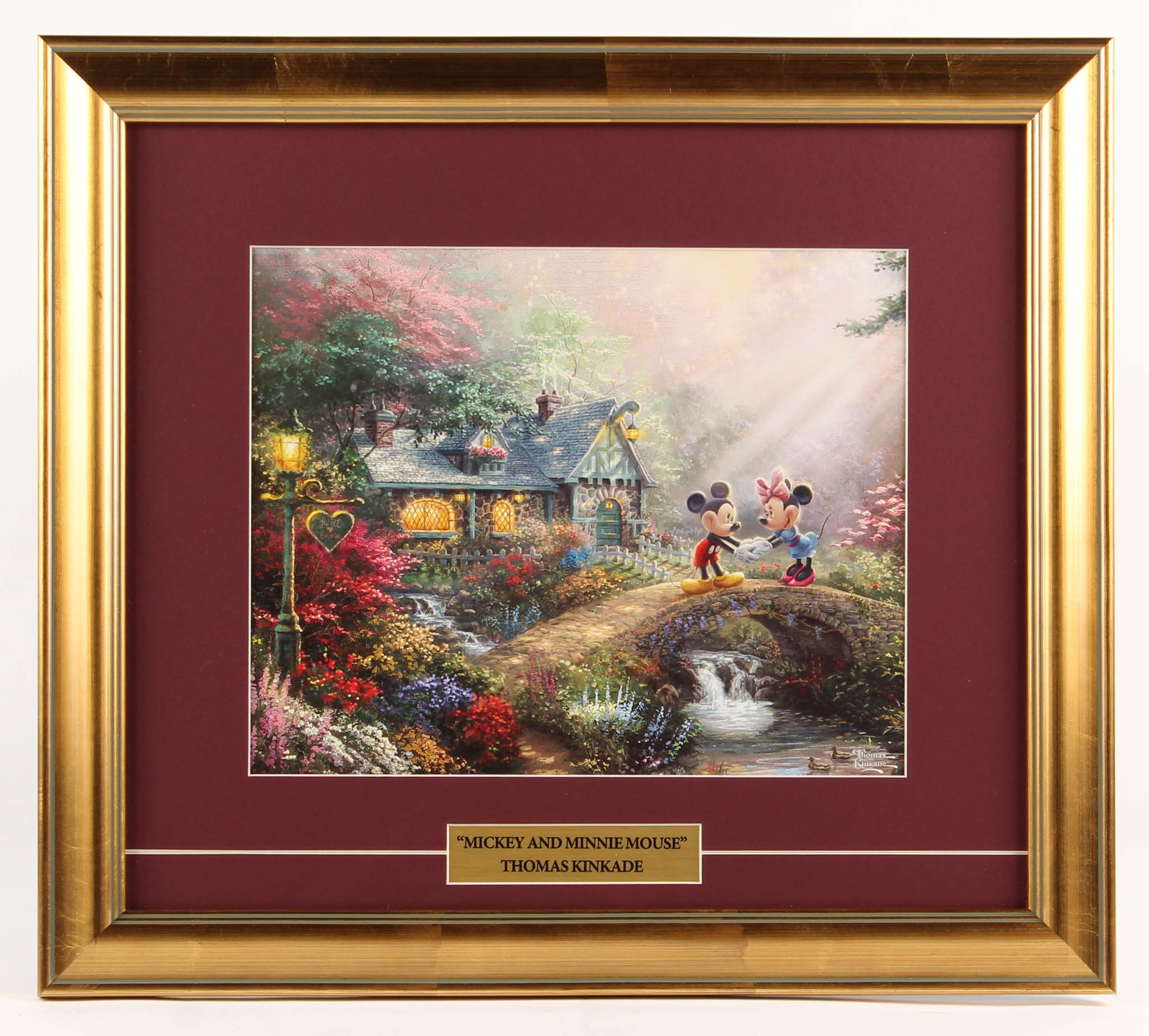 Thomas Kinkade Walt Disney's "Mickey & Minnie Mouse" 16.5x18.5 Custom Framed Print at PristineAuction.com Thomas Kinkade Walt Disney's "Mickey & Minnie Mouse" 16.5x18.5 Custom Framed Print at PristineAuction.com