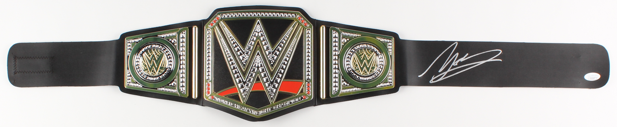 AJ Styles Signed WWE World Heavyweight Wrestling Championship Belt (JSA COA) at PristineAuction.com AJ Styles Signed WWE World Heavyweight Wrestling Championship Belt (JSA COA) at PristineAuction.com