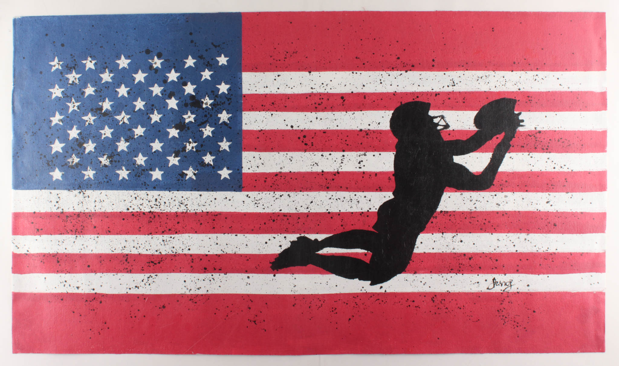 Rodney Weng - "American Gridiron" 21.5x37.5 Original Oil Panting on Linen (PA LOA) at PristineAuction.com Rodney Weng - "American Gridiron" 21.5x37.5 Original Oil Panting on Linen (PA LOA) at PristineAuction.com