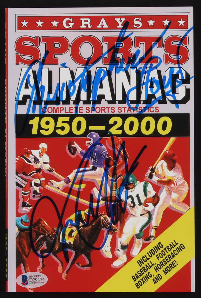Michael J. Fox & Christopher Lloyd Signed "Grays Sports Almanac 19502000" Paperback Book