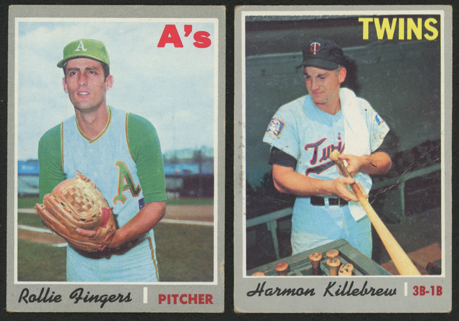 Lot of (2) 1970 Topps Baseball Cards with #502 Rollie Fingers & #150 Harmon Killebrew at PristineAuction.com Lot of (2) 1970 Topps Baseball Cards with #502 Rollie Fingers & #150 Harmon Killebrew at PristineAuction.com