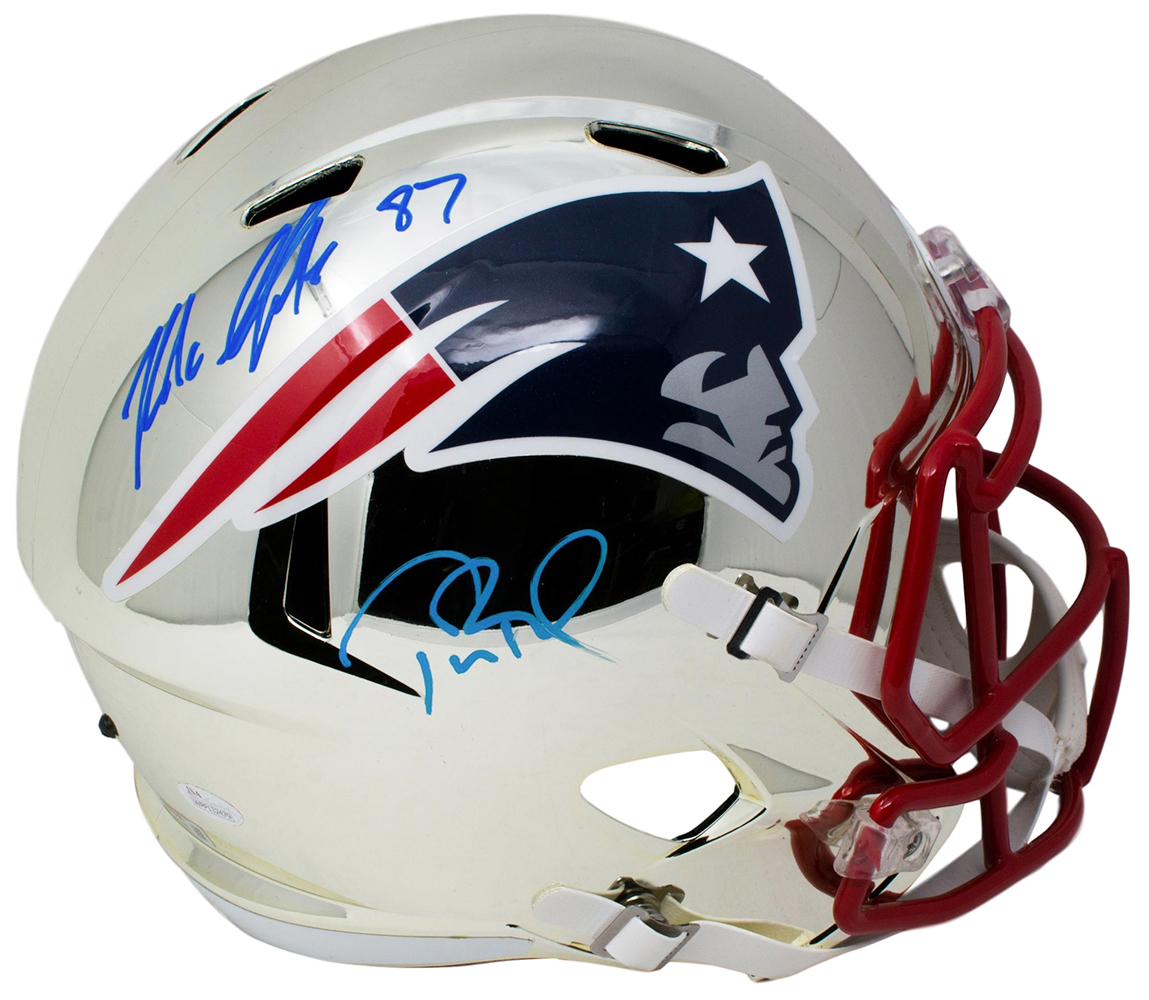 Tom Brady & Rob Gronkowski Signed New England Patriots Full-Size Chrome Speed Helmet (JSA COA & Tristar Hologram) at PristineAuction.com Tom Brady & Rob Gronkowski Signed New England Patriots Full-Size Chrome Speed Helmet (JSA COA & Tristar Hologram) at PristineAuction.com