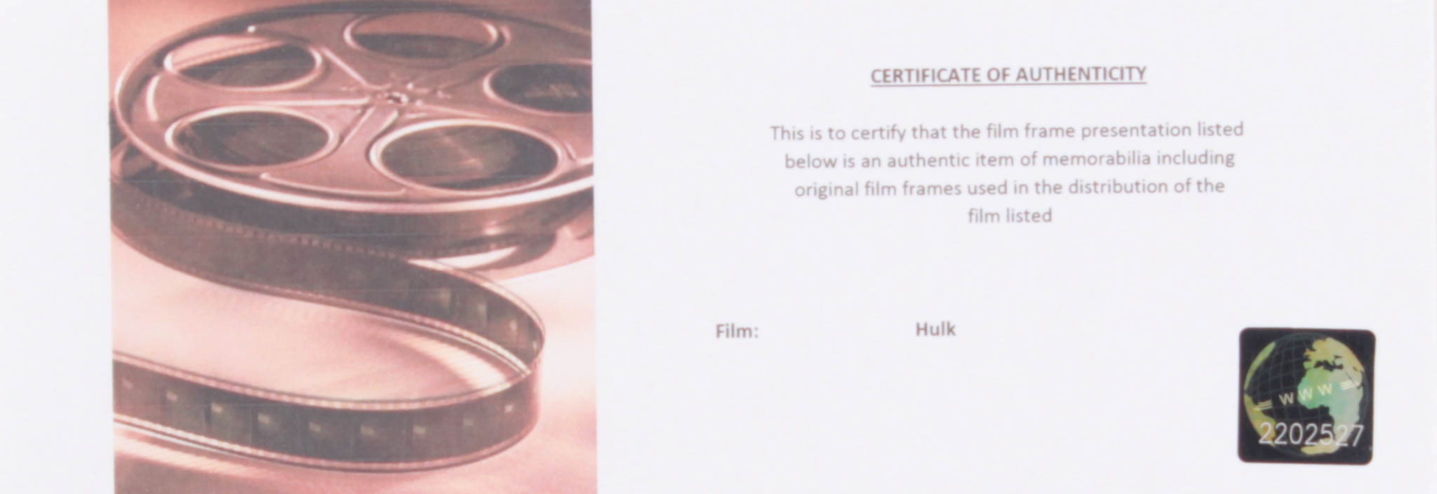 "Hulk" LE 8x10 Custom Matted Original Film / Movie Cell Display at PristineAuction.com "Hulk" LE 8x10 Custom Matted Original Film / Movie Cell Display at PristineAuction.com