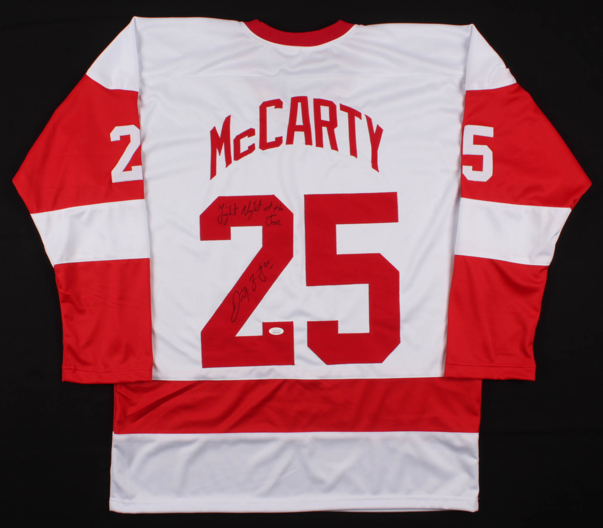 Darren McCarty Signed Detriot Red Wings Jersey Inscribed "Fight Night At The Joe" (JSA COA) at PristineAuction.com Darren McCarty Signed Detriot Red Wings Jersey Inscribed "Fight Night At The Joe" (JSA COA) at PristineAuction.com
