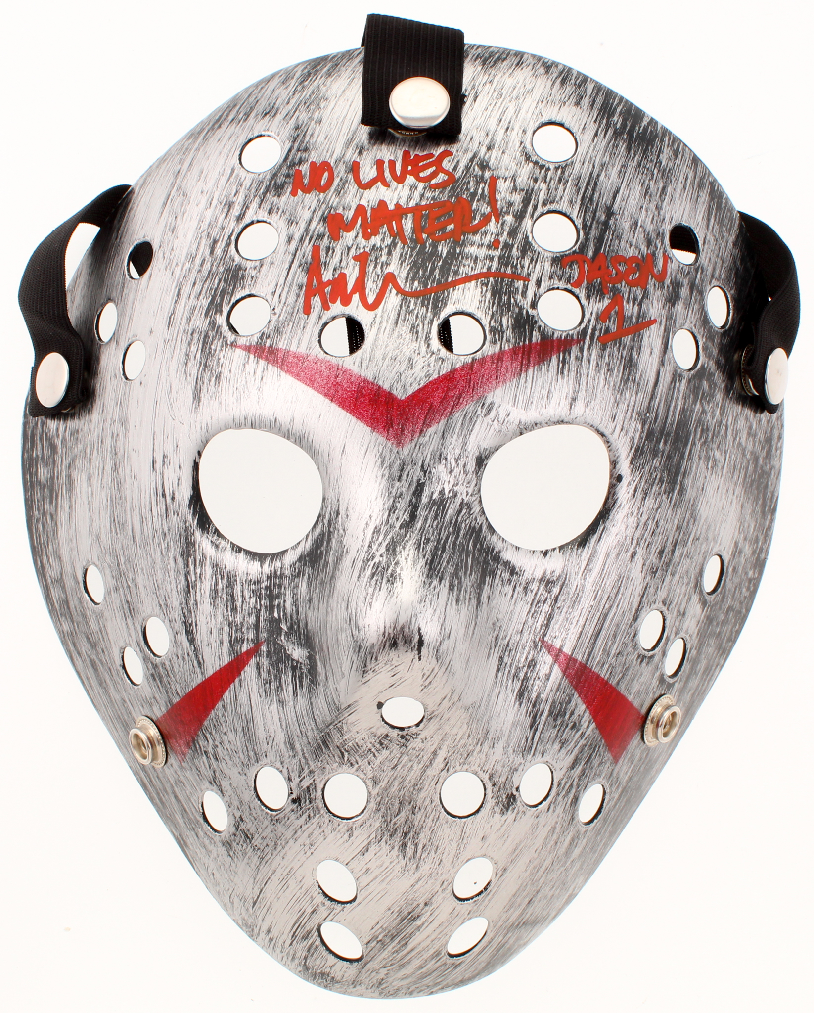 Ari Lehman Signed "Friday the 13th" Jason Voorhees Mask Inscribed "No Lives Matter!" & "Jason 1" (Pristine) at PristineAuction.com Ari Lehman Signed "Friday the 13th" Jason Voorhees Mask Inscribed "No Lives Matter!" & "Jason 1" (Pristine) at PristineAuction.com