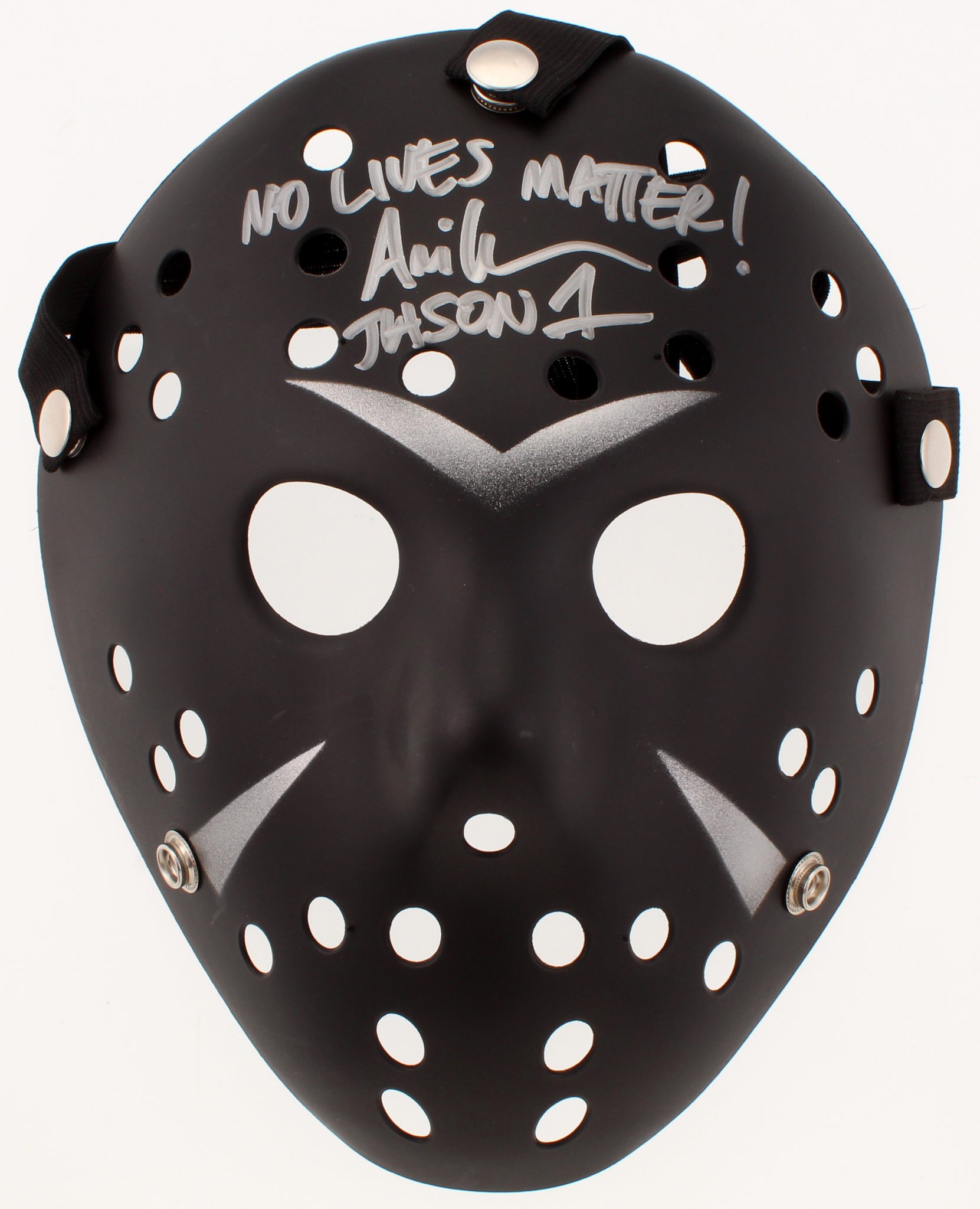 Ari Lehman Signed "Friday the 13th" Jason Voorhees Mask Inscribed "No Lives Matter!" & "Jason 1" (PA COA) at PristineAuction.com Ari Lehman Signed "Friday the 13th" Jason Voorhees Mask Inscribed "No Lives Matter!" & "Jason 1" (PA COA) at PristineAuction.com