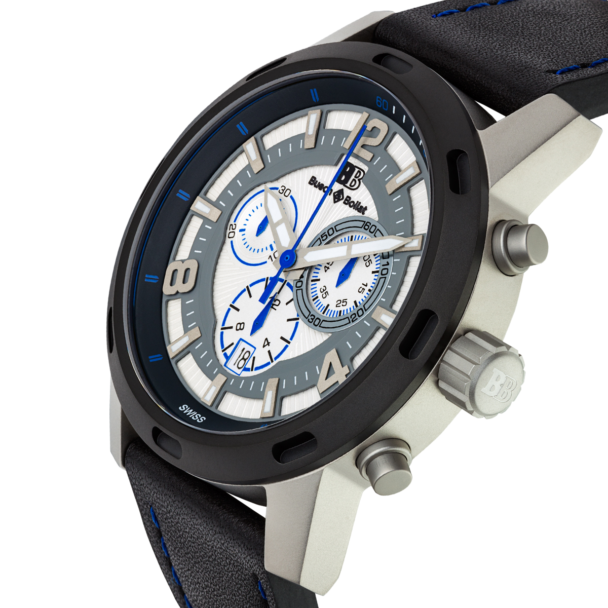 Buech & Boilat Baracchi Men's Swiss Chronograph Watch at PristineAuction.com Buech & Boilat Baracchi Men's Swiss Chronograph Watch at PristineAuction.com