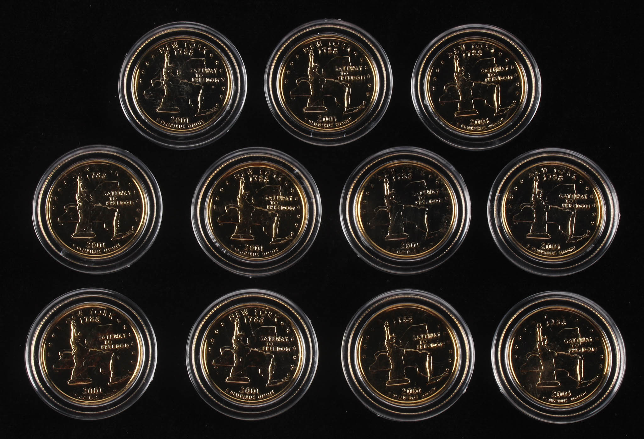 Set of (11) Yankees Stadium Inaugural Season Colorized New York Statehood Quarters with Derek Jeter, Alex Rodriguez, Mariano Rivera, Andy Pettitte, Hideki Matsui at PristineAuction.com Set of (11) Yankees Stadium Inaugural Season Colorized New York Statehood Quarters with Derek Jeter, Alex Rodriguez, Mariano Rivera, Andy Pettitte, Hideki Matsui at PristineAuction.com