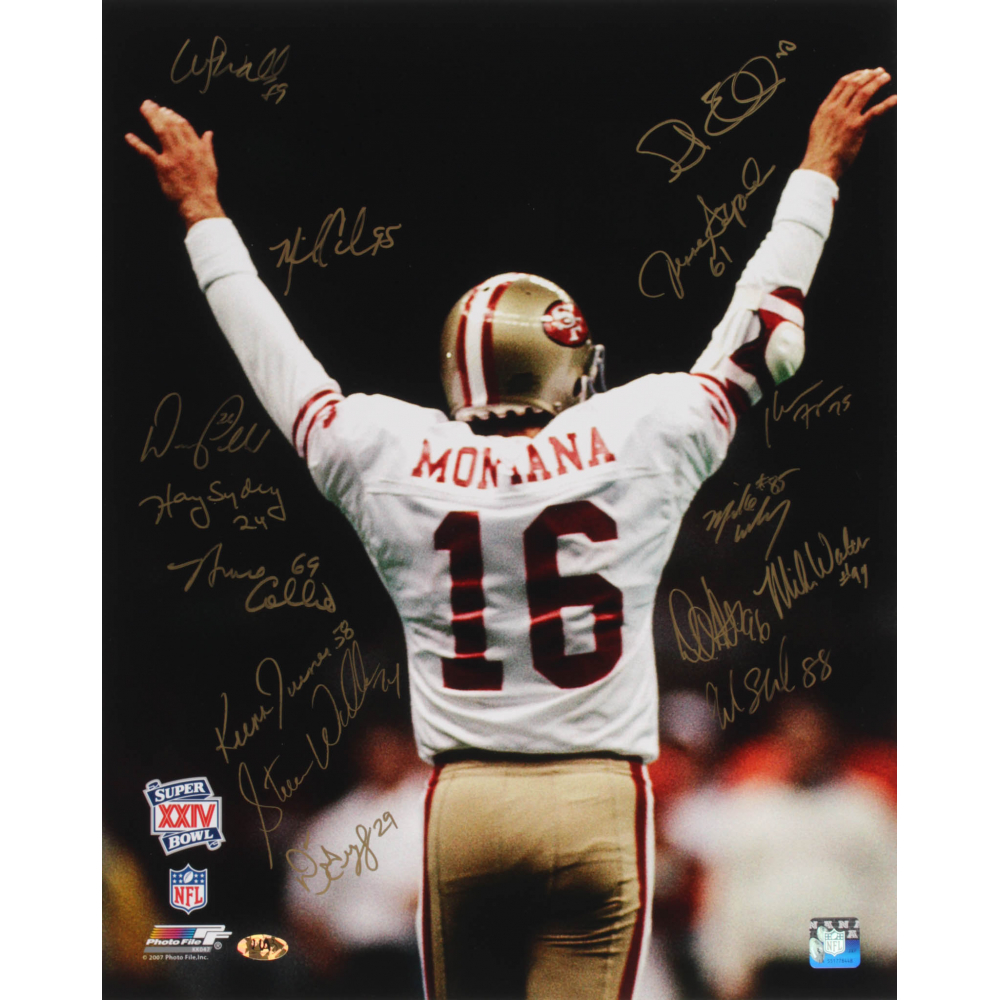 1989 San Francisco 49ers Super Bowl XXIV 16x20 Photo TeamSigned by (15