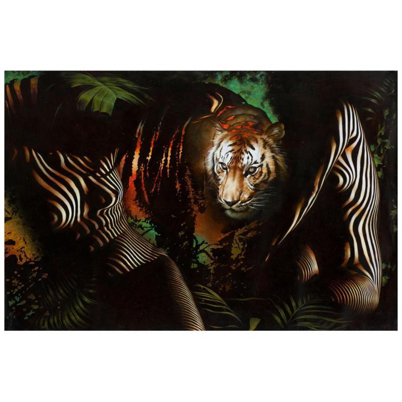 Vera V. Goncharenko Signed "The Ladies with the Tiger" LE 24x36 Giclee on Canvas (PA) at PristineAuction.com Vera V. Goncharenko Signed "The Ladies with the Tiger" LE 24x36 Giclee on Canvas (PA) at PristineAuction.com