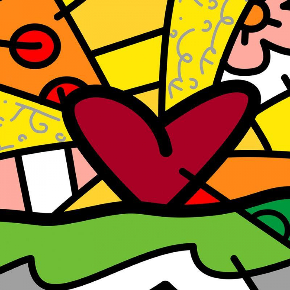 Romero Britto Signed "Forever" Limited Edition 30x24 Giclee on Canvas ...