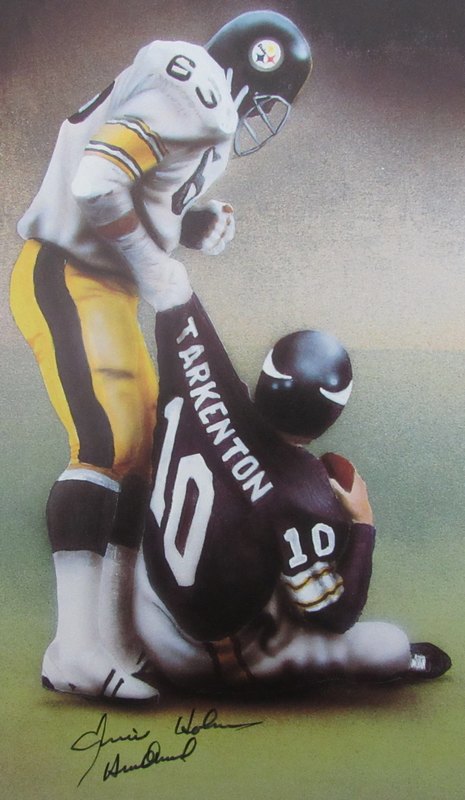Pittsburgh Steelers "Steel Curtain" Signed 24x33 Lithograph Signed by (4) with Mean Joe Greene, Ernie Holmes, L.C. Greenwood & Dwight White (JSA LOA) at PristineAuction.com Pittsburgh Steelers "Steel Curtain" Signed 24x33 Lithograph Signed by (4) with Mean Joe Greene, Ernie Holmes, L.C. Greenwood & Dwight White (JSA LOA) at PristineAuction.com