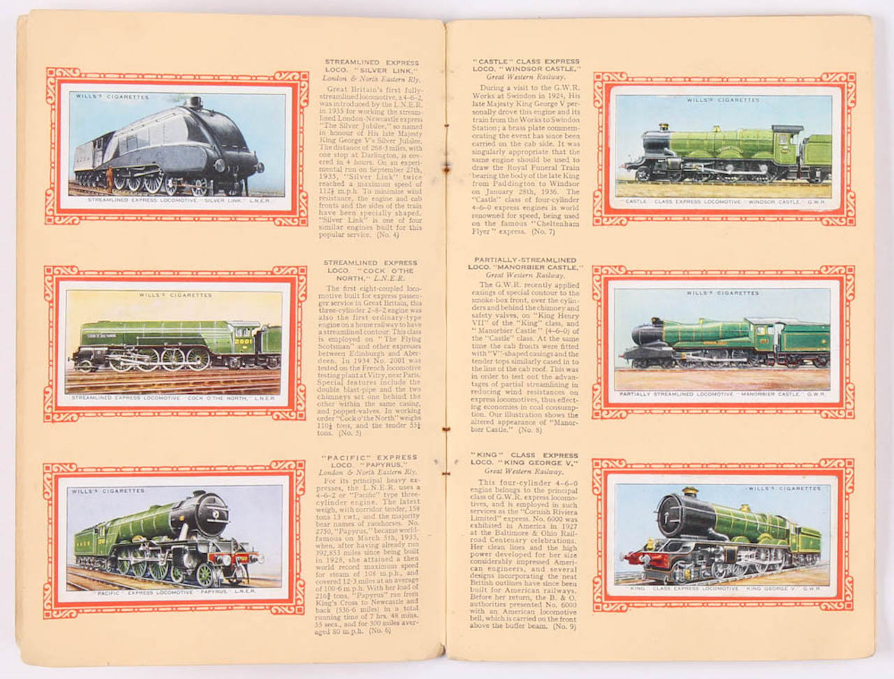 Complete Set of (50) 1936 Will's "Railway Locomotive Engines" Cigarette Cards with Original Album at PristineAuction.com Complete Set of (50) 1936 Will's "Railway Locomotive Engines" Cigarette Cards with Original Album at PristineAuction.com