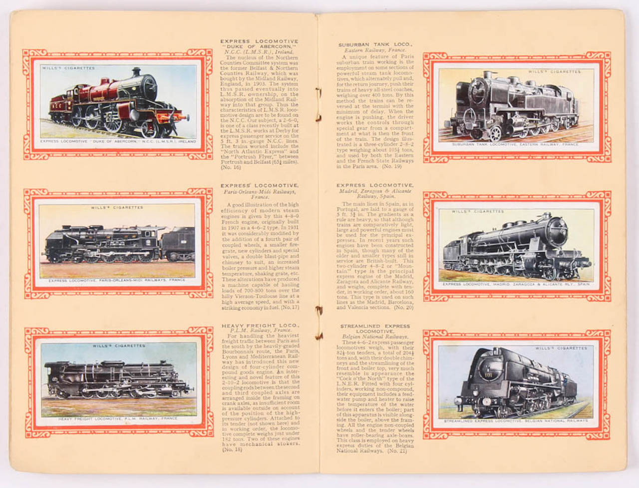 Complete Set of (50) 1936 Will's "Railway Locomotive Engines" Cigarette Cards with Original Album at PristineAuction.com Complete Set of (50) 1936 Will's "Railway Locomotive Engines" Cigarette Cards with Original Album at PristineAuction.com