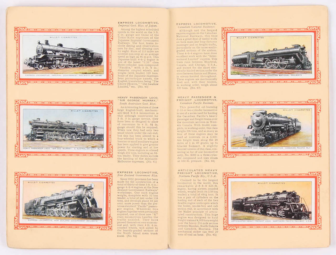 Complete Set of (50) 1936 Will's "Railway Locomotive Engines" Cigarette Cards with Original Album at PristineAuction.com Complete Set of (50) 1936 Will's "Railway Locomotive Engines" Cigarette Cards with Original Album at PristineAuction.com
