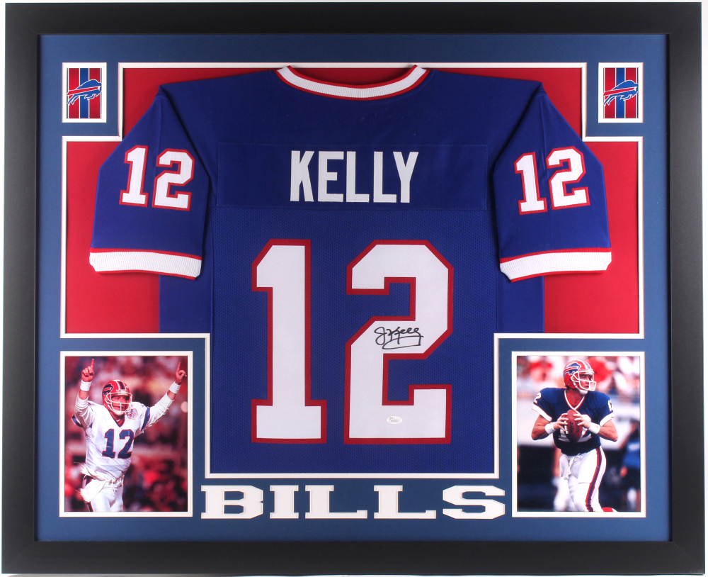 Jim Kelly Signed 35x43 Custom Framed Jersey (JSA COA) at PristineAuction.com Jim Kelly Signed 35x43 Custom Framed Jersey (JSA COA) at PristineAuction.com