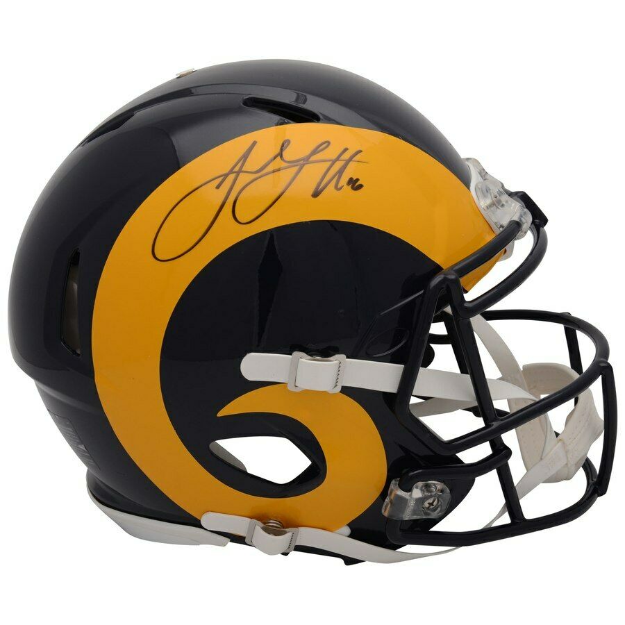 Jared Goff Signed Los Angeles Rams Throwback Full-Size Authentic On-Field Speed Helmet (Fanatics Hologram) at PristineAuction.com Jared Goff Signed Los Angeles Rams Throwback Full-Size Authentic On-Field Speed Helmet (Fanatics Hologram) at PristineAuction.com
