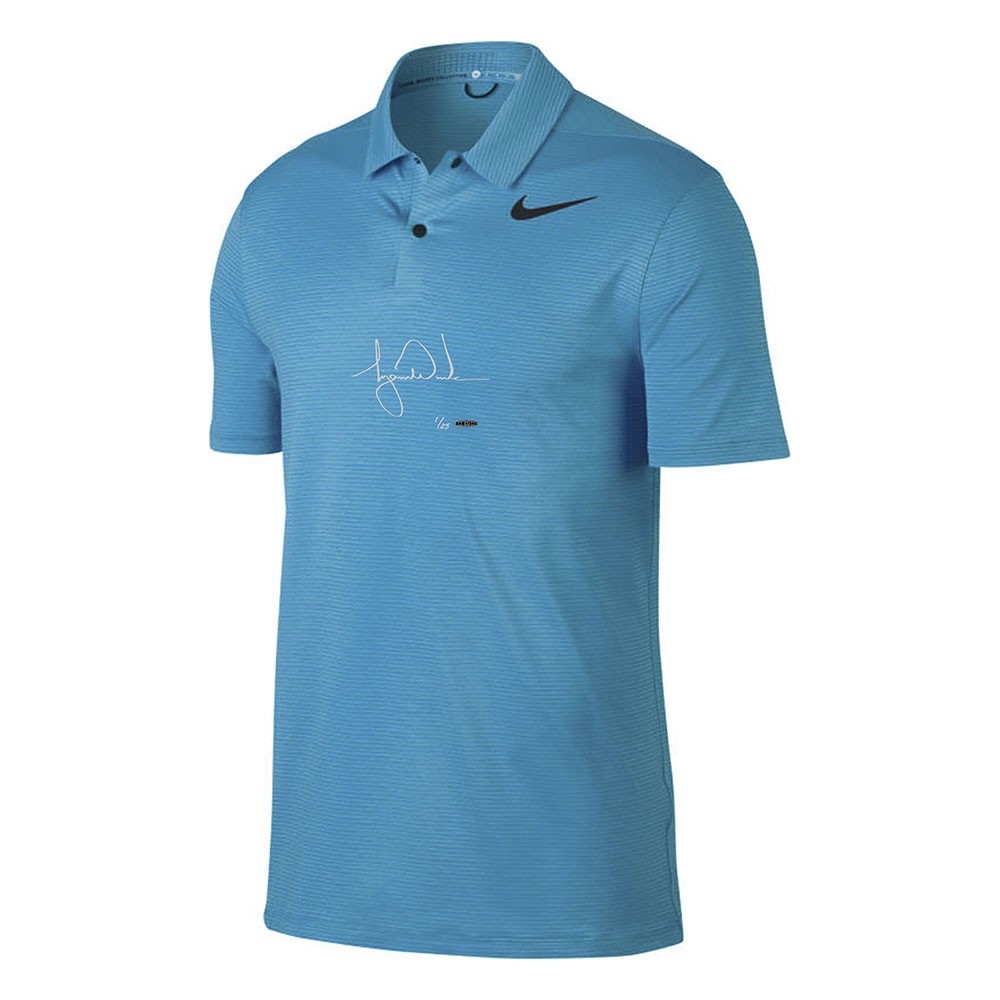 Tiger Woods Signed Limited Edition Nike Blue Fury Polo Shirt (UDA COA) at PristineAuction.com Tiger Woods Signed Limited Edition Nike Blue Fury Polo Shirt (UDA COA) at PristineAuction.com