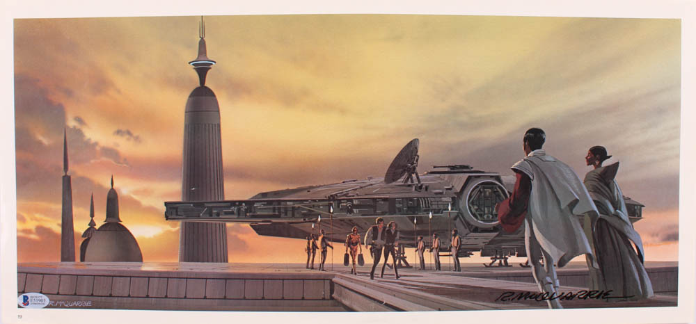 Ralph McQuarrie Signed "Stars Wars" 9.75x20.75 Lithograph (Beckett COA) at PristineAuction.com Ralph McQuarrie Signed "Stars Wars" 9.75x20.75 Lithograph (Beckett COA) at PristineAuction.com