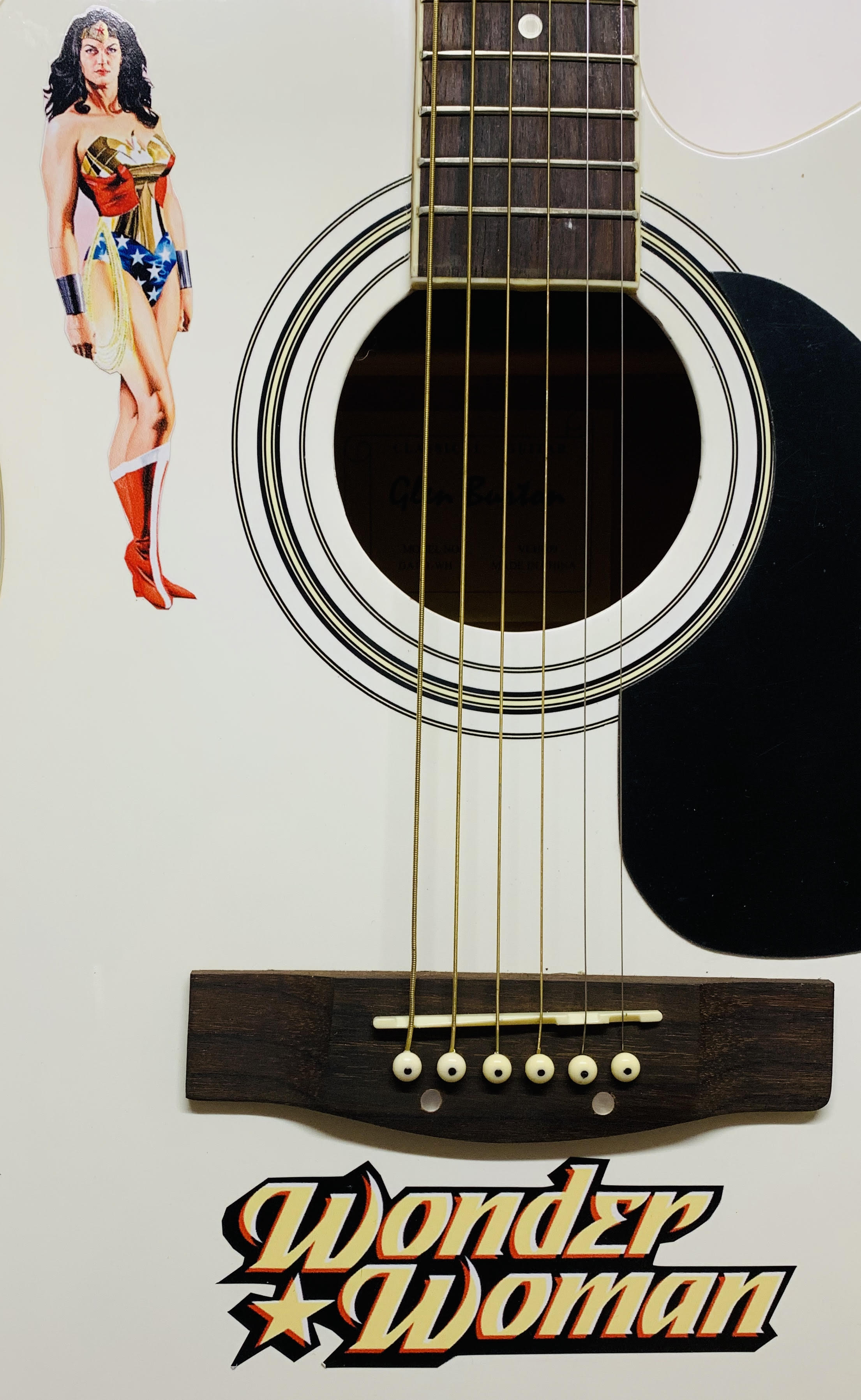 Lynda Carter Signed "Wonder Woman" Acoustic Guitar Inscribed "Love" (JSA COA) at PristineAuction.com Lynda Carter Signed "Wonder Woman" Acoustic Guitar Inscribed "Love" (JSA COA) at PristineAuction.com